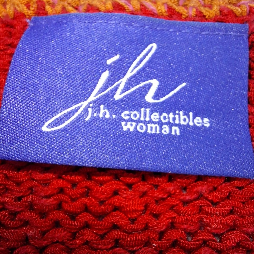 JH Collectibles Sweater Womens 1X Rust Red Cardigan V Neck Button Front Knit - Picture 3 of 8